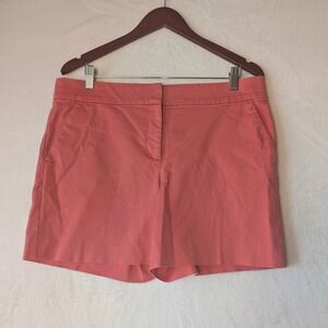 LOFT Riviera Shorts Size 10 Coral Cotton Stretch Tailored Preppy